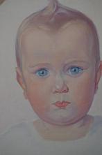 Aaaah wat lief! Tineke!! Olieverf op doek. 1926, Ophalen of Verzenden