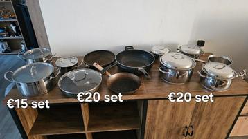 Goedkope potten en pannen set (ALLES MOET WEG) beschikbaar voor biedingen