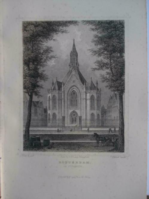 073 / Rotterdam  de Zuiderkerk    Staalgravure 1860, Antiek en Kunst, Kunst | Etsen en Gravures, Ophalen of Verzenden