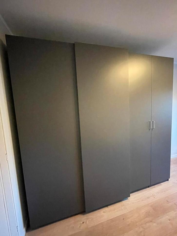 Pax schuifdeur en scharnierdeuren donkergrijs Hasvik Forsand, Huis en Inrichting, Kasten | Kledingkasten, Zo goed als nieuw, 200 cm of meer