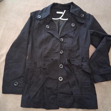zwarte trenchcoat dames mt 40-42 beschikbaar voor biedingen