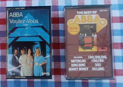 2 x cassette// ABBA// The Best Of Abba + Voulez-vous //, Cd's en Dvd's, Cassettebandjes, Gebruikt, Origineel, Pop, 2 t/m 25 bandjes