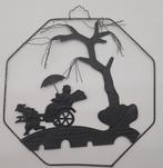 Vintage Chinese metalen (tin) silhouette wand decoratie (1), Antiek en Kunst, Ophalen of Verzenden