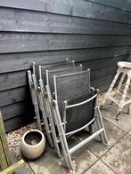 Verstelbare & inklapbare tuinstoelen (4 stuks), Ophalen, Gebruikt, Stapelbaar