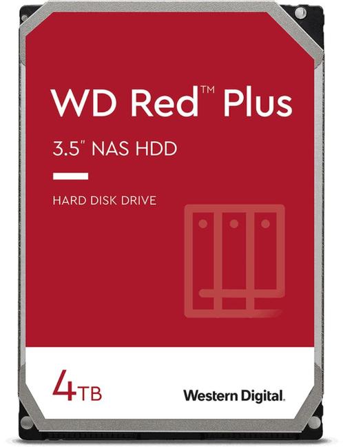 WD Red Plus, 4TB (64MB cache) - WD40EFRX, Computers en Software, Harde schijven, Zo goed als nieuw, Desktop, Intern, HDD, SATA