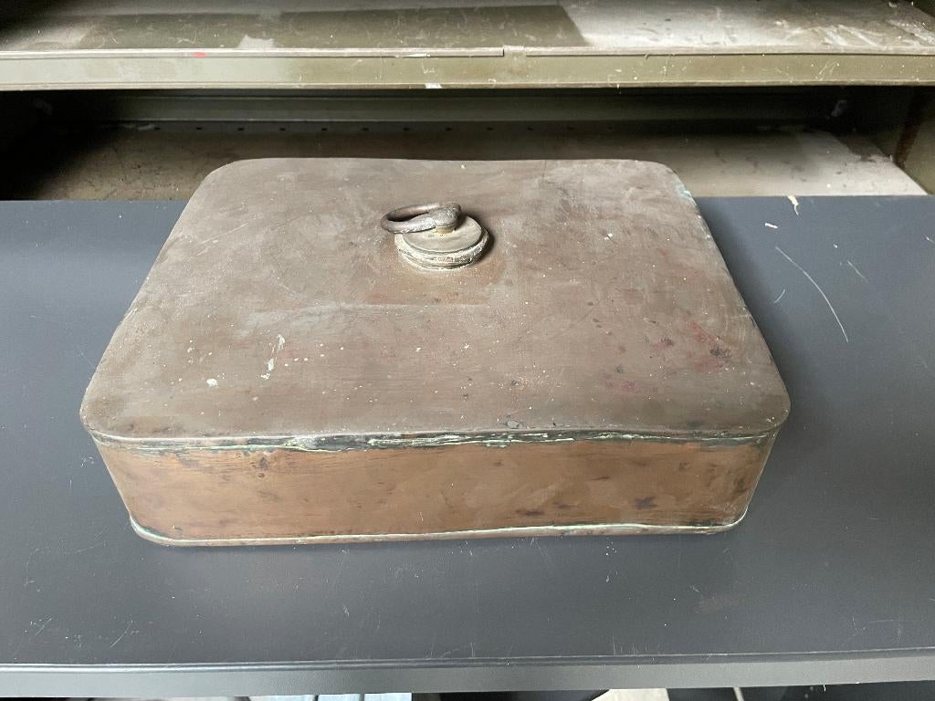 Vintage Koperen Kruik waterfles Bedwarmer koper, Antiek en Kunst, Ophalen, Koper