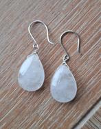 handgemaakte oorbellen echt zilver en witte kwarts, Hangers, Verzenden, Wit, Nieuw