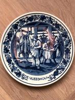 Delftsch blauw bord De Vleeshouwer, Antiek en Kunst, Ophalen