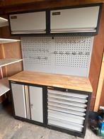 Werkbank met opbergkasten en gereedschapswand, Ophalen, Gebruikt, 120 tot 170 cm