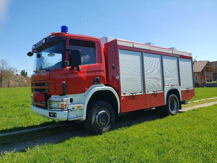 Scania 114 4x4 340 brandweer expeditie camper lier truck btw, Auto's, Vrachtwagens, Bedrijf, Te koop, 4x4, ABS, Trekhaak, Scania