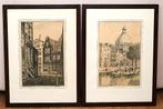 Etsen Amsterdam van Santen / H. Estgerbuh, Antiek en Kunst, Kunst | Etsen en Gravures, Ophalen of Verzenden