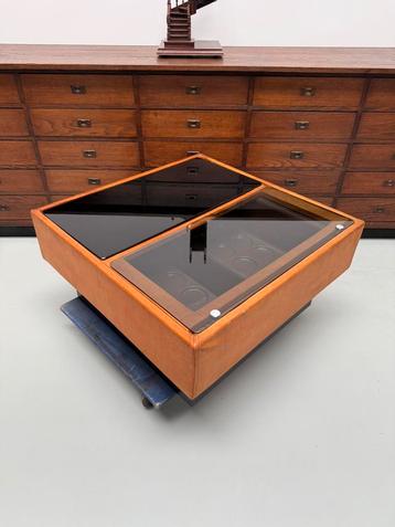 De Sede Bar / Salontafel Cognac Leer 1970s beschikbaar voor biedingen