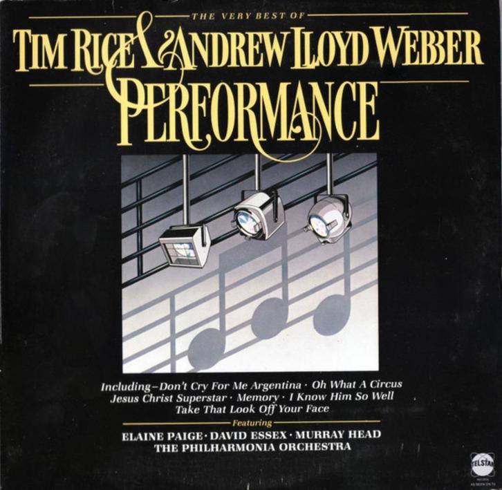 LP Tim Rice & Andrew Lloyd Webber–Performance (Musicals), Cd's en Dvd's, Vinyl | Filmmuziek en Soundtracks, Zo goed als nieuw