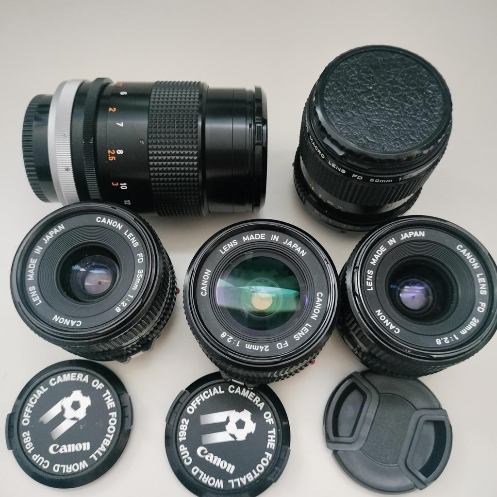 Canon FD lenzen 24mm 28mm 35mm 50mm 135mm 100-200mm f/2.8, Ophalen of Verzenden, Zo goed als nieuw, Standaardlens
