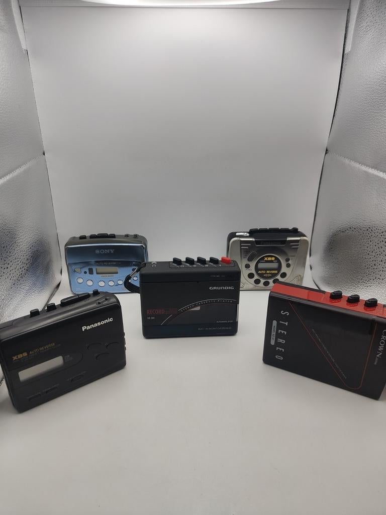 Partij Vintage Walkmans - Sony, Panasonic, Grundig, Crown, Audio, Tv en Foto, Walkmans, Discmans en Minidiscspelers, Niet van toepassing