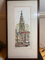 Kerk te Breda door v Berkel, Antiek en Kunst, Verzenden
