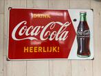Emaille reclamebord Coca- Cola langcat Bussum café, Verzamelen, Merken en Reclamevoorwerpen, Reclamebord, Gebruikt, Ophalen of Verzenden