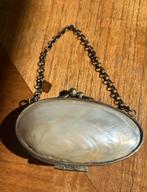 Antiek Schelp Tasje met Zilveren Rand, Antiek en Kunst, Ophalen of Verzenden, Dames