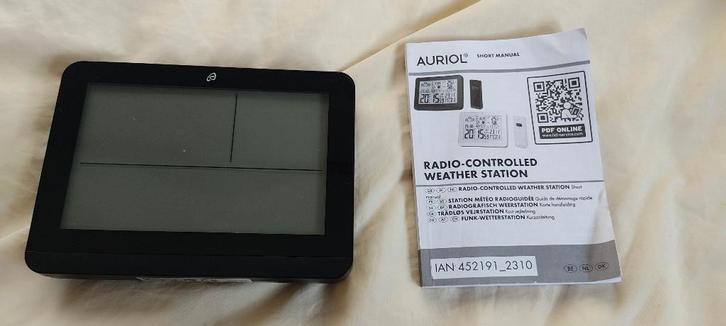 Auriol radiografisch weerstation + buitensensor – compleet, Audio, Tv en Foto, Weerstations en Barometers, Zo goed als nieuw, Weerstation