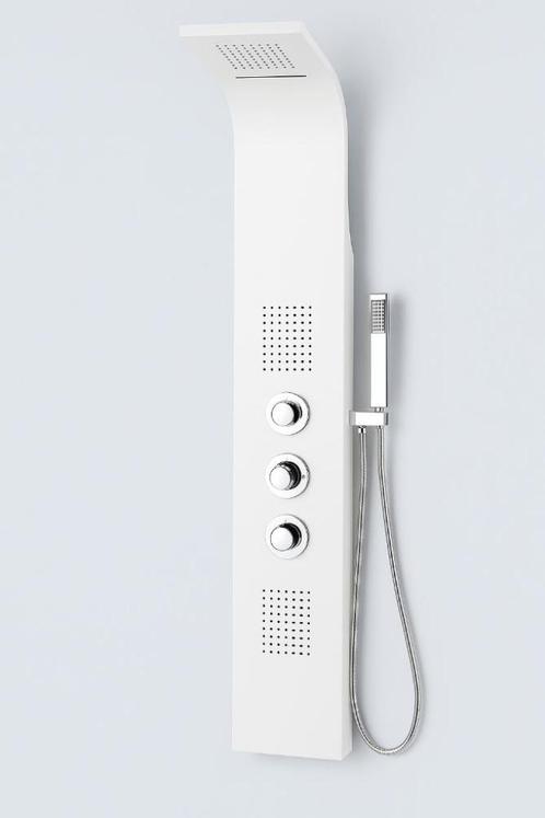 Luxe wit douchepaneel met chroomdetails, Doe-het-zelf en Verbouw, Sanitair, Nieuw, Douche, Chroom, Ophalen of Verzenden