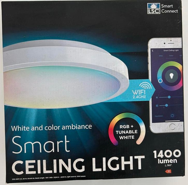 NIEUW LSC SMART CONNECT CEILING LICHT 1400 LUMEN Plafondlamp, Huis en Inrichting, Lampen | Losse lampen, Nieuw, Led-lamp, Ophalen of Verzenden