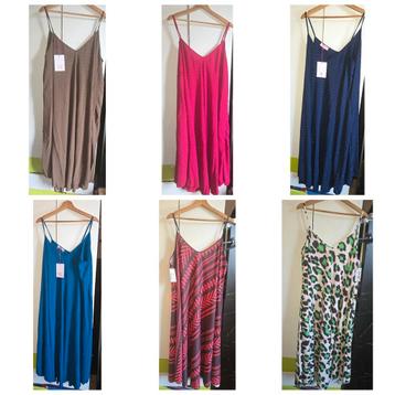7 nieuwe dames jurkjes (glitter,print,effen)draagbaar tot 54 beschikbaar voor biedingen