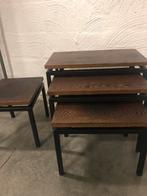 Leuke vintage mimiset bijzettafels stijl Pastoe, Huis en Inrichting, Ophalen, Zo goed als nieuw, Rechthoekig, Minder dan 55 cm