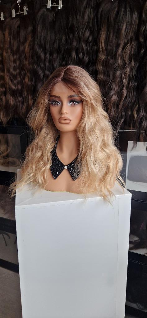 HaarTopper: #11 - Uitgroei / Blond Ombre  - Wavy - 50/55cm, Sieraden, Tassen en Uiterlijk, Uiterlijk | Haarverzorging, Nieuw, Pruik of Haarverlenging