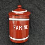Vintage Emaille Farine Bus - Rood/Wit, Ophalen