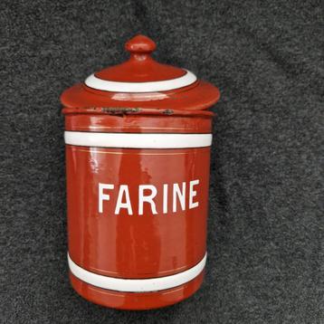 Vintage Emaille Farine Bus - Rood/Wit beschikbaar voor biedingen
