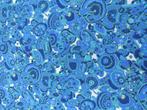 Vintage lap stof blauw bloemen 1.54 x 1.30 mt (AL35), Blauw, 120 cm of meer, Nieuw, Ophalen of Verzenden