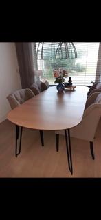 Eettafel uitschuifbaar 170-320 kave home inclusief stoelen, Huis en Inrichting, 200 cm of meer, Zo goed als nieuw, Rechthoekig
