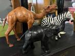 Vintage olifant zwart leer, leder en papier mache, Gebruikt, Ophalen of Verzenden, Baambrugge, Info@babuschka.nl