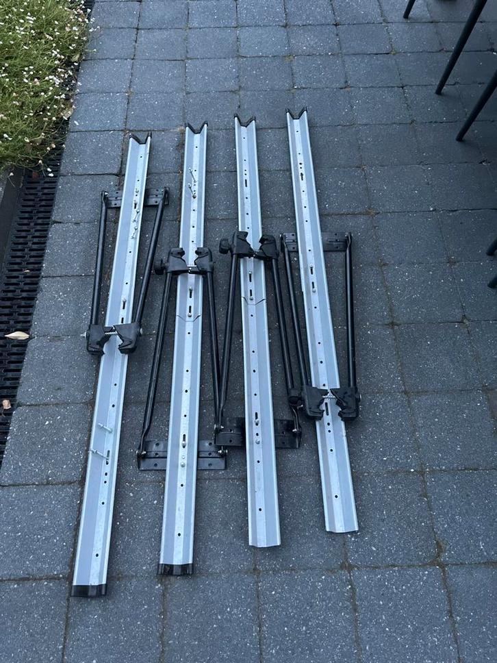 Fietsenrails voor Dakdragers - nog 4 Stuks, Auto diversen, Dakdragers, Gebruikt, Ophalen
