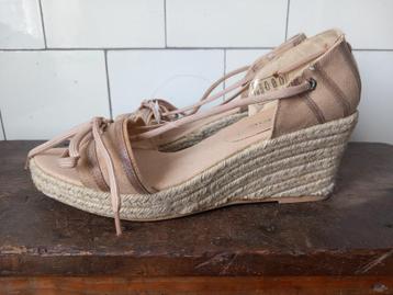 vintage zomer schoenen boho sandaal sleehak mt 40 Frankrijk  beschikbaar voor biedingen