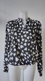 Sophia Perla Top - Hartjes Print - Maat XL, .., ., Zwart, Maat 46/48 (XL) of groter