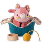 Knuffel kat met mandje, Kinderen en Baby's, Speelgoed | Knuffels en Pluche, Ophalen of Verzenden, Gebruikt, Poes