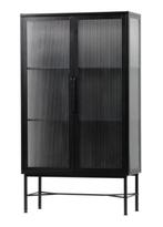 WOOOD Zion Vitrinekast Met Ribglas, Huis en Inrichting, Kasten | Vitrinekasten, Ophalen, Met deur(en), 50 tot 100 cm, Zo goed als nieuw
