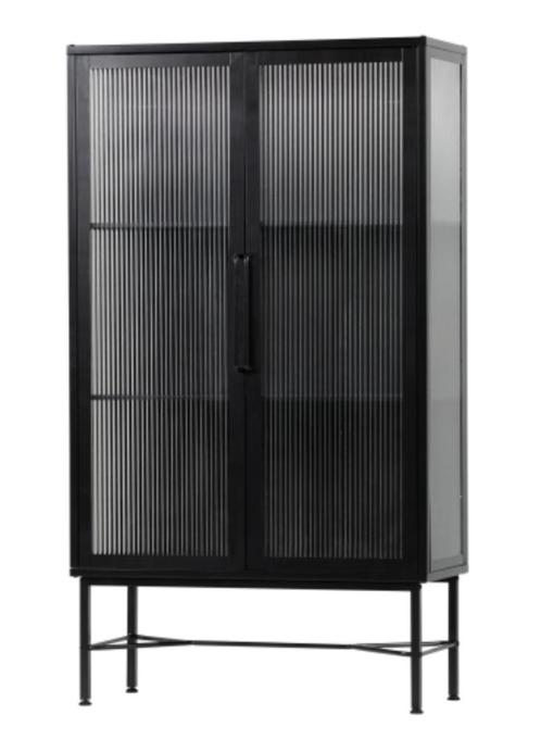 WOOOD Zion Vitrinekast Met Ribglas, Huis en Inrichting, Kasten | Vitrinekasten, Zo goed als nieuw, 150 tot 200 cm, 50 tot 100 cm