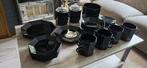 Vintage Arcoroc Octime zwart servies, Ophalen of Verzenden, Zo goed als nieuw, Overige stijlen, Bord(en)