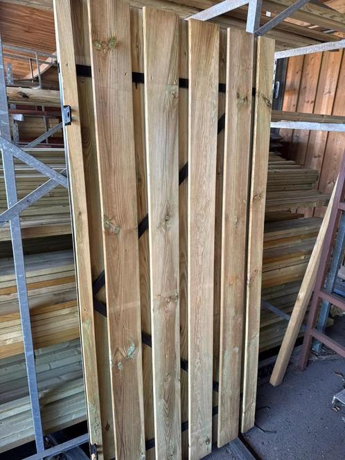 Grenen poortdeur 195x100cm met zwart frame, Tuin en Terras, Tuinpoorten, Nieuw, Hout, 150 tot 200 cm, 100 tot 150 cm, Ophalen