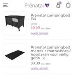 Prenatal campingbedje + matras + hoeslaken+topper, Ophalen, Zo goed als nieuw, Reisbedje