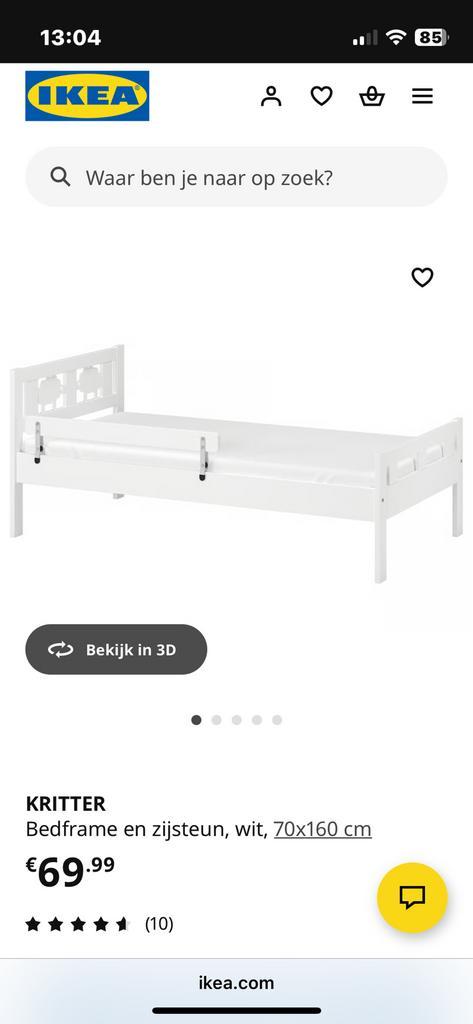 Kinderbed peuterbed ikea, Kinderen en Baby's, Kinderkamer | Bedden, Zo goed als nieuw, 140 tot 160 cm, 70 tot 85 cm, Lattenbodem