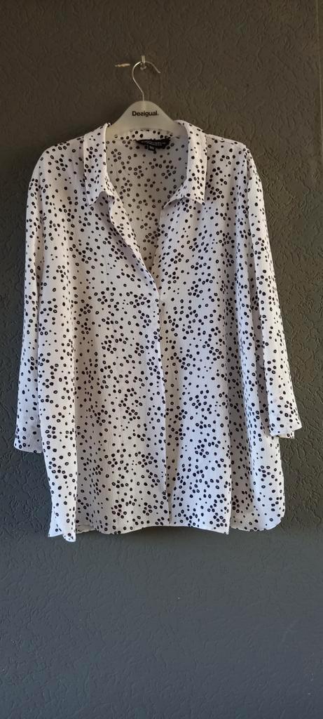 Dorothy Perkins Blouse - Maat 50 - Ecru/Zwart, Kleding | Dames, Blouses en Tunieken, Zo goed als nieuw, Maat 46/48 (XL) of groter