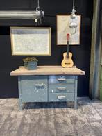 Authentieke houten industriële werkbank, Ophalen