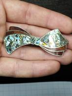 Zeldzame vintage alpaca strikbroche uit Mexico alpaca, Ophalen of Verzenden, Zo goed als nieuw, Zilver, Overige materialen