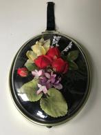 Retro vintage bolle lijst kader kunstbloemen kunst bloemen, Ophalen of Verzenden