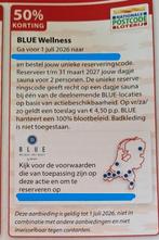 Blue Wellness dagje 50% korting, Drie personen of meer, Kortingsbon, Spa of Sauna