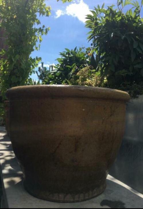 Oud Hollandse kwaliteit terracotta grote bloempot pot 43cm, Tuin en Terras, Bloempotten, Zo goed als nieuw, Terracotta, Binnen