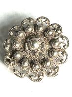 Antieke zilveren Zeeuwse knop broche, Sieraden, Tassen en Uiterlijk, Verzenden, Zilver, Broche
